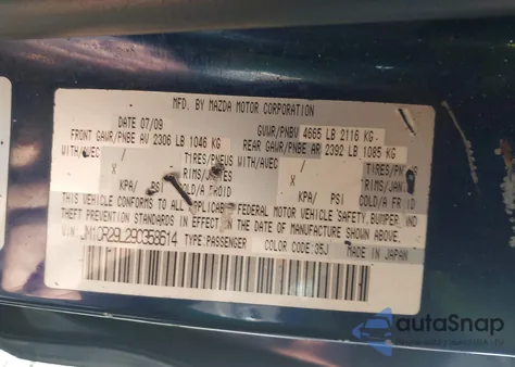 2009 Mazda Mazda5 Grand Touring from USA, damaged, VIN JM1CR29L290358614